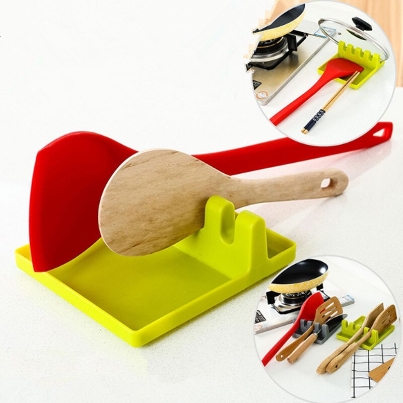 ֹ Ǹ  ⱸ ְ Ȧ  ֹ 丮  ֹ ǰ ǰ/Kitchen Silicone Spoon Rest Utensil Spatula Holder Heat Resistant Kitchen Cooking Tools The Goods For